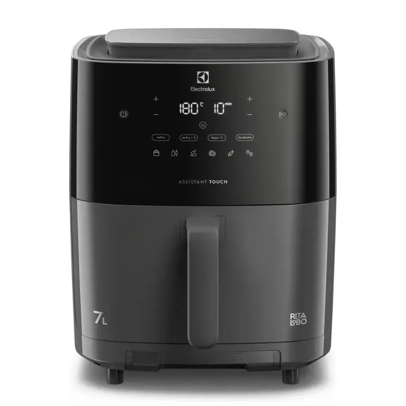 Air Fryer Eletrolux Rita Lobo 7 Litros preta. Experiência premium para toda a família.