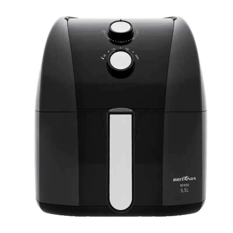 Air Fryer Britânia BFR50 compacta preparando alimentos em cozinha residencial