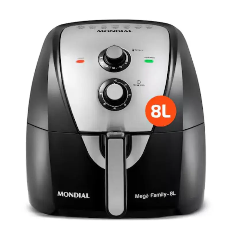 Air Fryer Mondial 8litros AFN 80 preto-inox