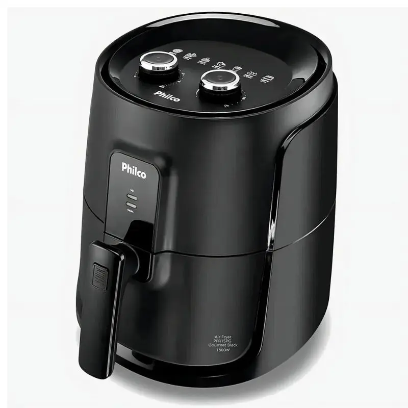 Forno Air Fryer Philco Gourmet Black preparando alimentos assados em cozinha moderna