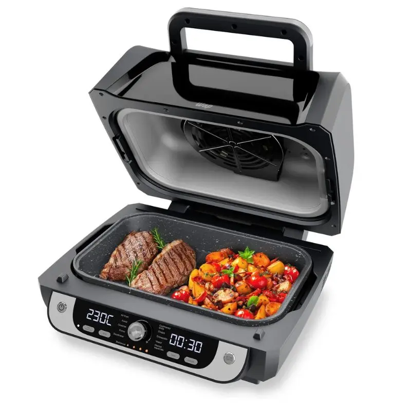 Forno Air Fryer WAP Barbecue com espeto giratório preparando carnes assadas